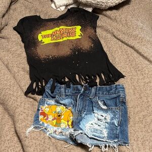 Mystery Machine Black Kids Fringe T-Shirt